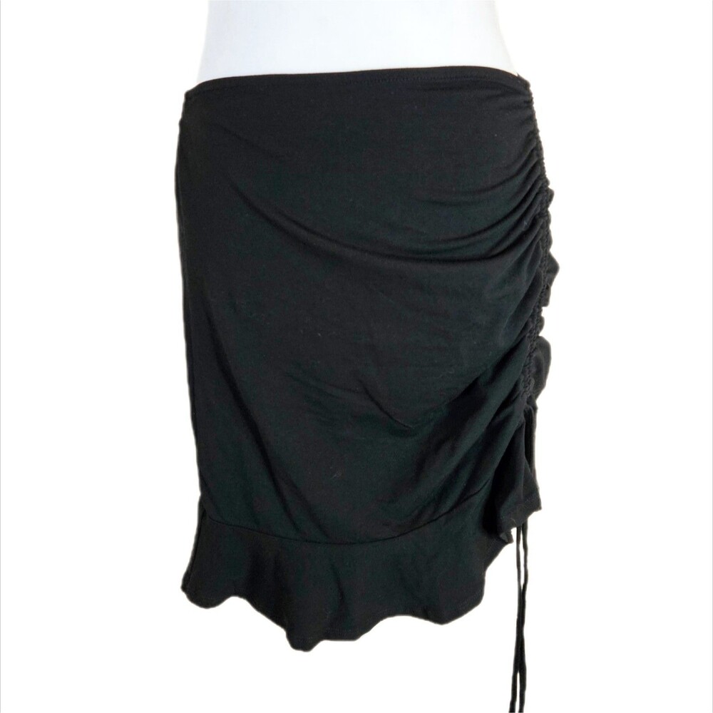 SO Ruched Flounce Mini Skirt Women's Medium Asymmetrical Feminine Y2K Adjustable
